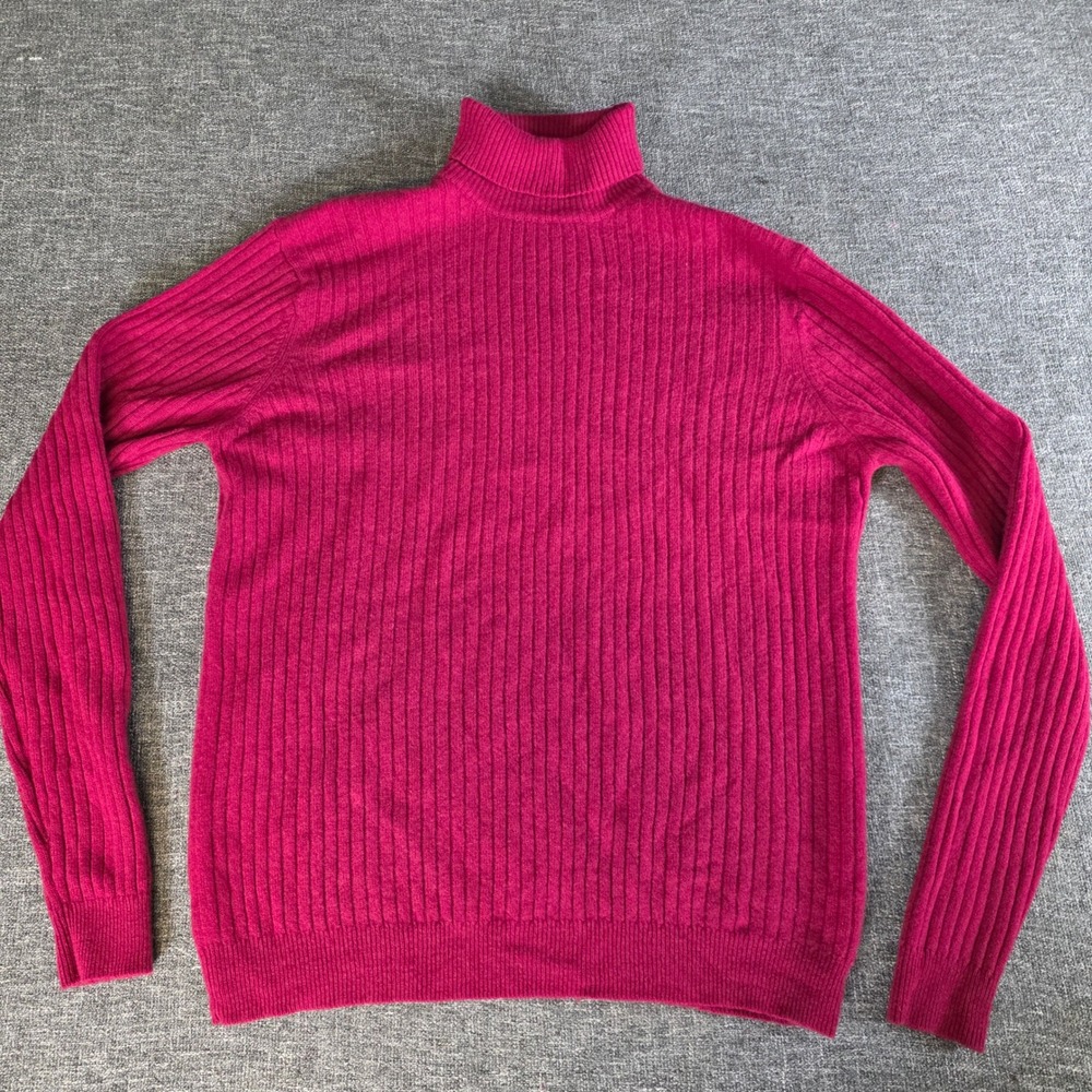 Woolovers Ribbed Turtleneck Sweater XL Long Sleeve Knit Wool